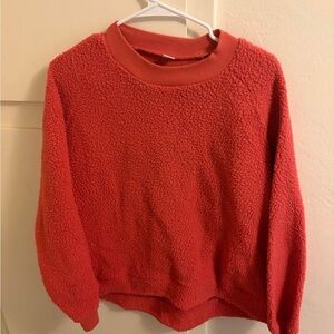Old Navy Plush Sherpa Crewneck Sweater - orange